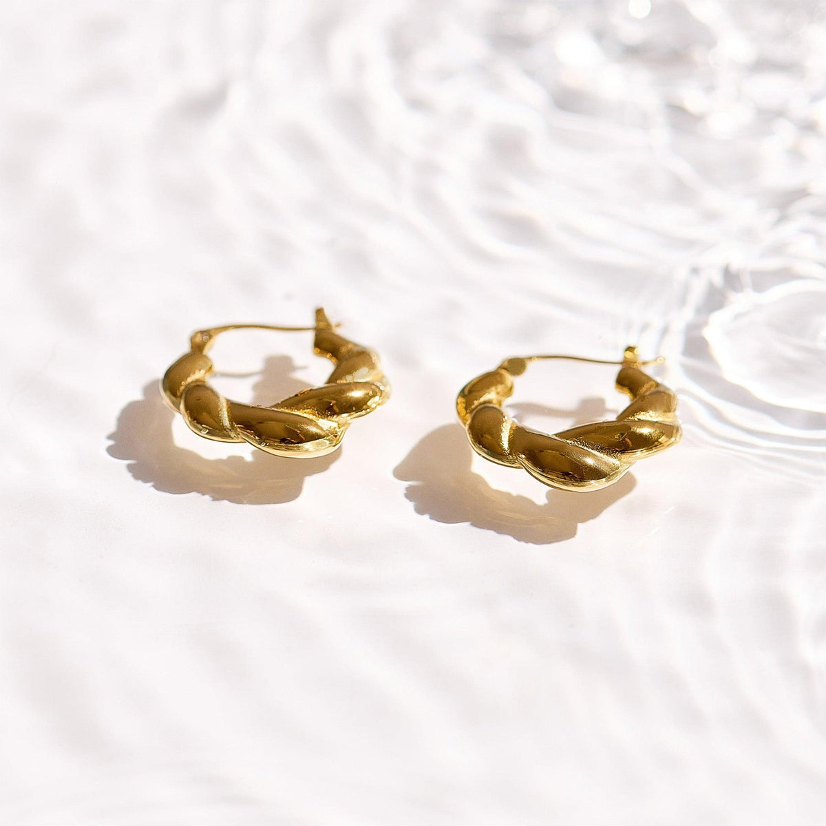 Chunky Twisted Hoop Earrings
