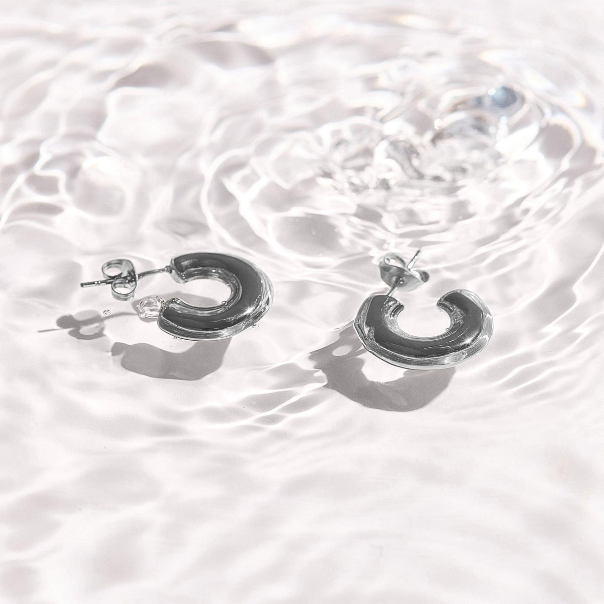 Chunky Curved Hoop Earrings