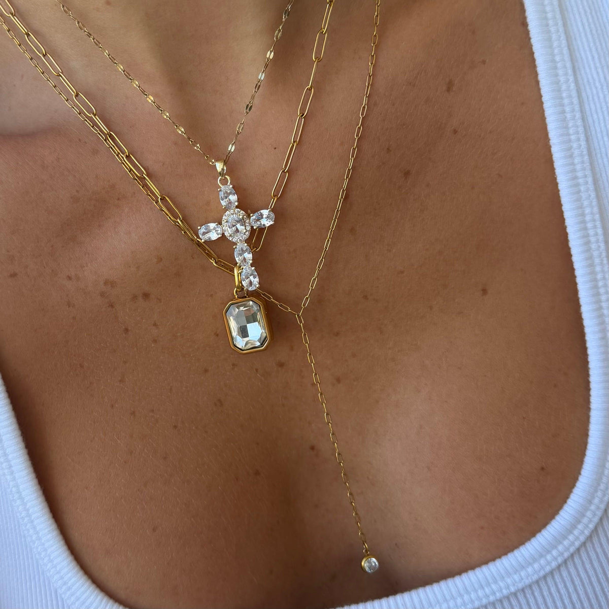Heavenly Glow Cross Necklace