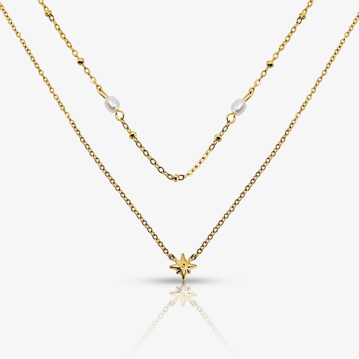 Sunlit Pearl Necklace 2 Pieces Set