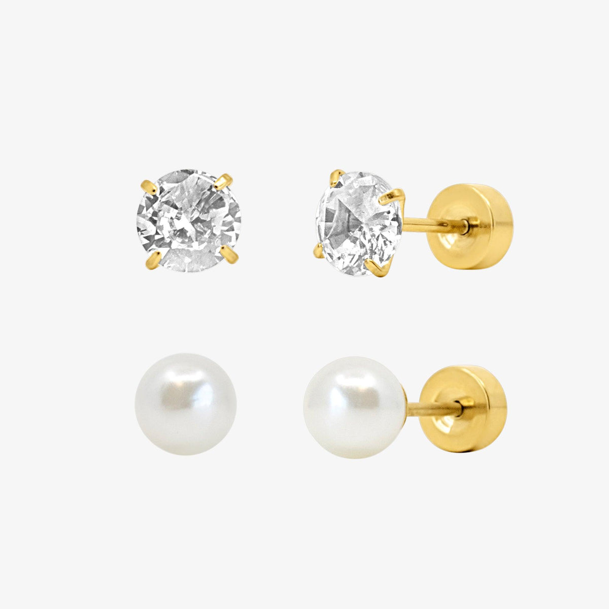 Timeless Babe Flat Back 2 Piece Earring Set Gold