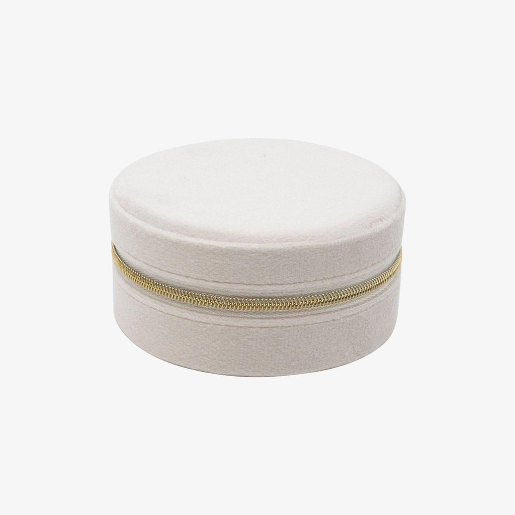 Round Velvet Travel Jewelry Case